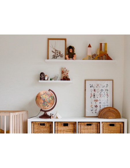 GLOBO TERRAQUEO  LUZ FISICO POLITICO ESTILO ANTIGUO DIAMETRO 26 CM