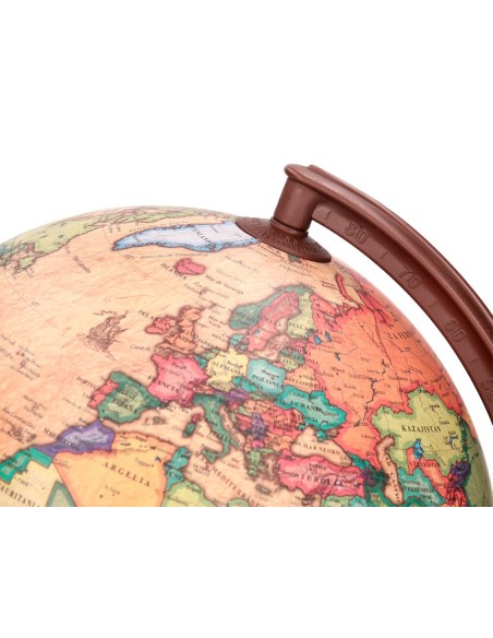 GLOBO TERRAQUEO  LUZ FISICO POLITICO ESTILO ANTIGUO DIAMETRO 26 CM