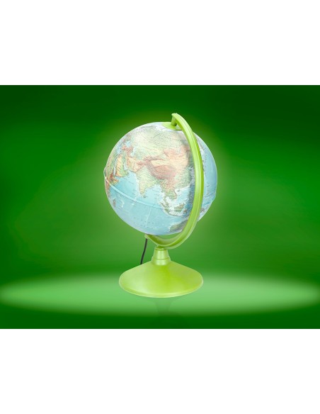 GLOBO TERRAQUEO  LUZ FISICO POLITICO DIAMETRO 26 CM