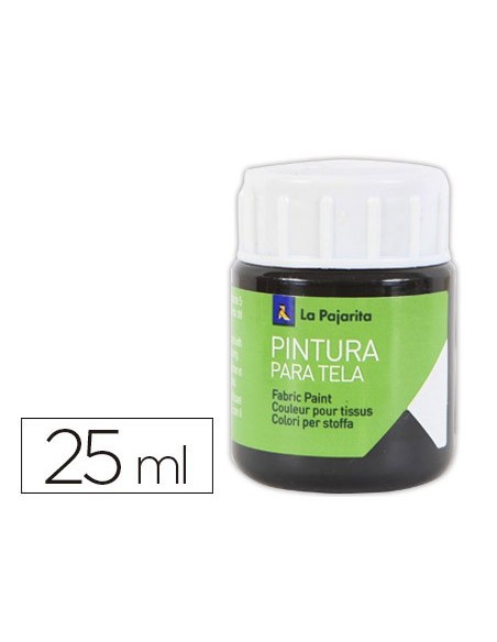 PINTURA TELA LA PAJARITA NEGRO 25 ML