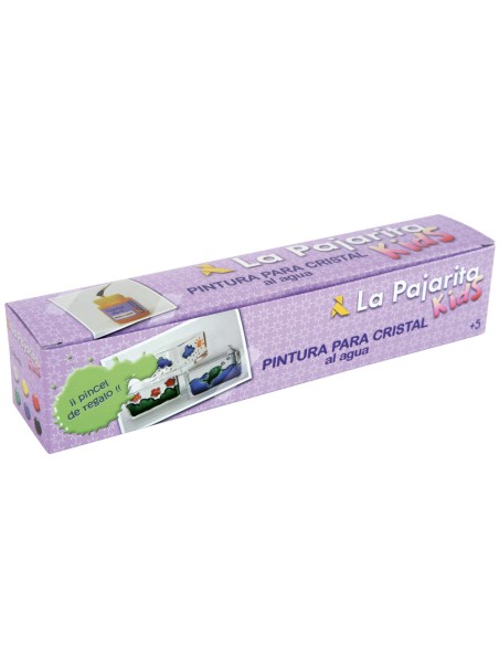 PINTURA LACA CRISTAL LA PAJARITA SET 6 COL.SURT. +PINCEL