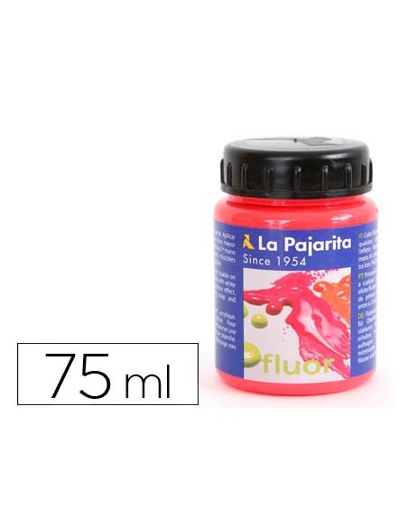 PINTURA LATEX LA PAJARITA F-03 ROJO AMAPOLA FLUORESCENTE 75ML