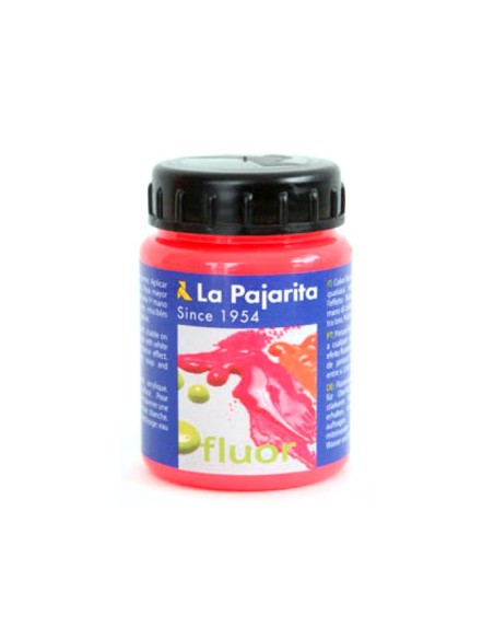 PINTURA LATEX LA PAJARITA F-03 ROJO AMAPOLA FLUORESCENTE 75ML