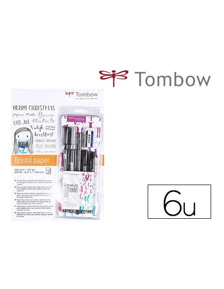 SET CALIGRAFIA TOMBOW LETTERING BEGINNER PRINCIPIANTE 6 PIEZAS