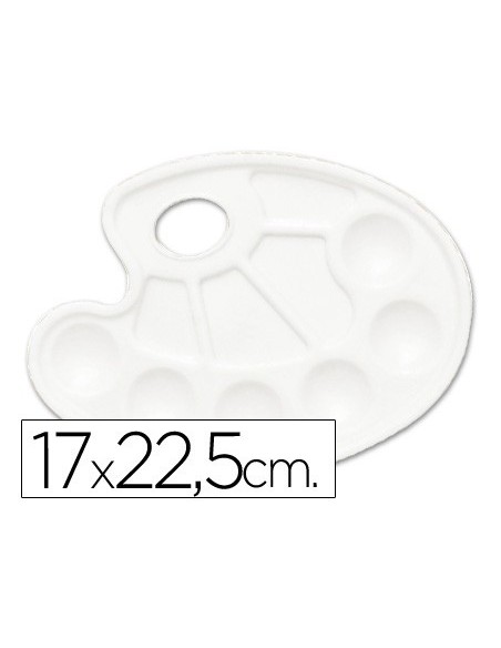 PALETA PLASTICA LIDERCOLOR OVALADA 10 HUECOS DIESTROS TAMAÑO 17X22,5C