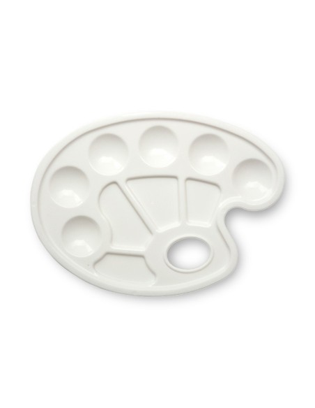 PALETA PLASTICA LIDERCOLOR OVALADA 10 HUECOS DIESTROS TAMAÑO 17X22,5C