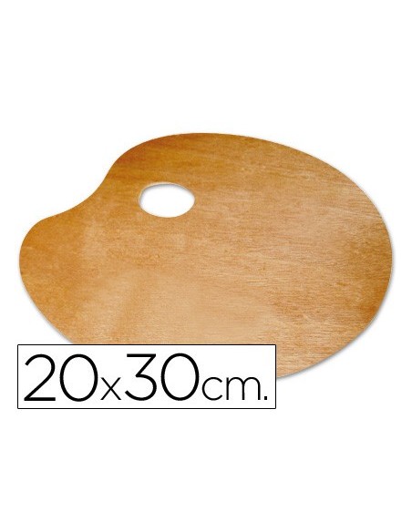 PALETA MADERA LIDERCOLOR OVALADA TAMAÑO 20X30 CM GROSOR 0,3 CM ZURDOS