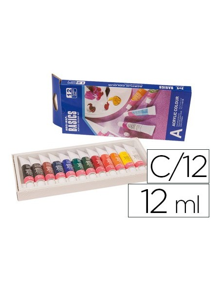 PINTURA ACRILICA ARTIST CAJA CARTON 12 COL.SURTIDOS TUBO 12 ML