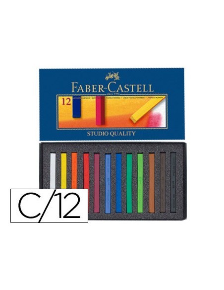 TIZA PASTEL FABER CASTELL ESTUCHE CARTON 12 UNIDADES COL.ES SURTIDOS