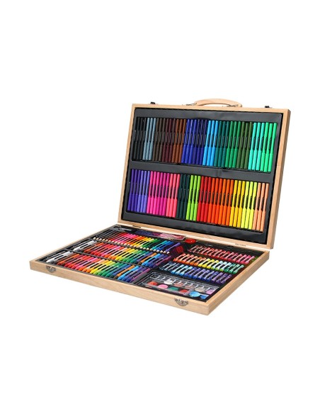 ESTUCHE PINTURA  MADERA 245 PIEZAS MALETIN 49X36,6X4,5 CM