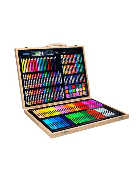 ESTUCHE PINTURA  MADERA 245 PIEZAS MALETIN 49X36,6X4,5 CM