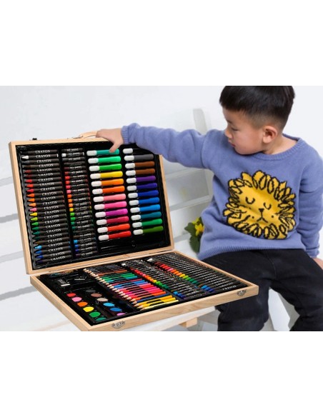 ESTUCHE PINTURA  MADERA 168 PIEZAS MALETIN 39,3X30X4,8 CM