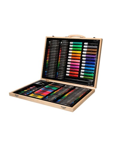 ESTUCHE PINTURA  MADERA 168 PIEZAS MALETIN 39,3X30X4,8 CM