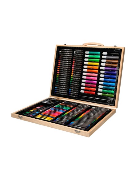 ESTUCHE PINTURA  MADERA 168 PIEZAS MALETIN 39,3X30X4,8 CM