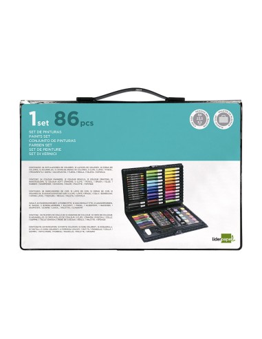 ESTUCHE PINTURA  PLAST.86 PIEZAS 34X23X3,2 CM