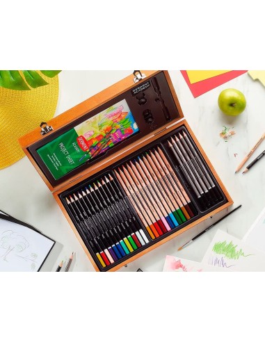 ESTUCHE PINTURA DERWENT ACADEMY MADERA LAPICES 35 PIEZAS