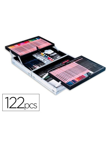 MALETIN PINTURAS DALER ROWNEY METALICO 122 PIEZAS 347X94X240MM