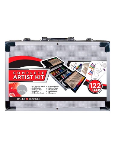 MALETIN PINTURAS DALER ROWNEY METALICO 122 PIEZAS 347X94X240MM