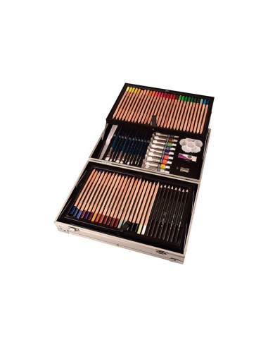 MALETIN PINTURAS DALER ROWNEY METALICO 122 PIEZAS 347X94X240MM