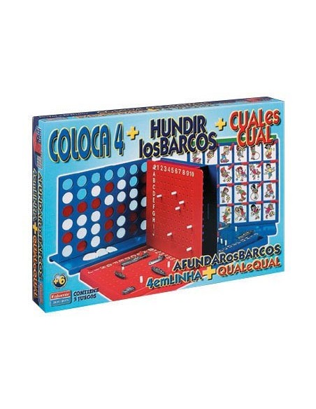 JUEGOS MESA FALOMIR CUATRO EN LINEA + CUAL ES CUAL + HUNDIR L**NO HAY