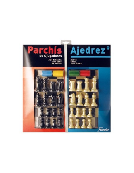 PARCHIS C/AJEDREZ TABLERO GRAN 4 JUGADORES 41X40X4,8