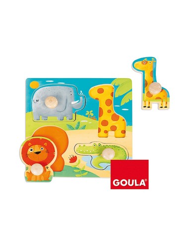 PUZZLE GOULA ANIMALES SELVA 4 PIEZAS