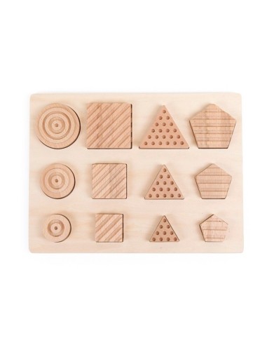JUEGO DIDACTICO ANDREUTOYS FORMAS GEOSENSORIALES MADERA 12 PIEZAS