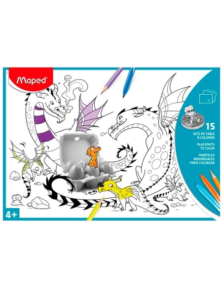 MANTEL COLOREAR MAPED INDIVIDUAL A3 PK.DE 15 UD.SURTIDAS