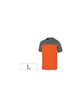 CAMISETA ALGODON DELTAPLUS COLOR GRIS NARANJA TALLA L 2