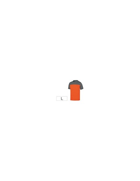 CAMISETA ALGODON DELTAPLUS COLOR GRIS NARANJA TALLA L