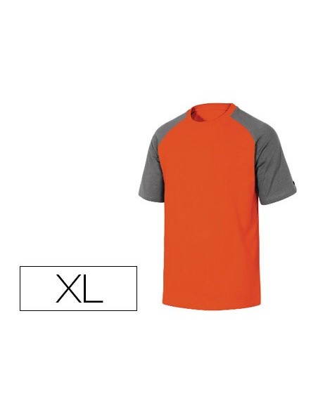 CAMISETA ALGODON DELTAPLUS COLOR GRIS NARANJA TALLA XL
