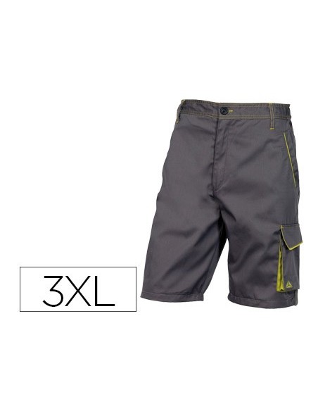 BERMUDA TRABAJO DELTAPLUS CINTURA AJUST.5 BOLS.COL.GRISVE.TALLA 3XL
