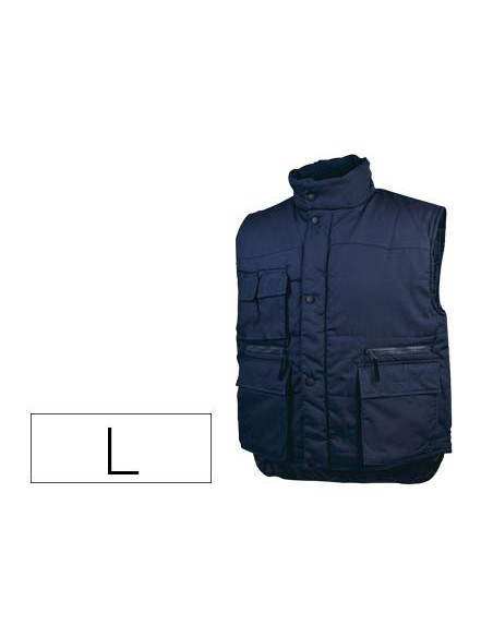 CHALECO DELTAPLUS CINTURA ELASTICA PROTEGE RIÑONES COL.AZ.T. L