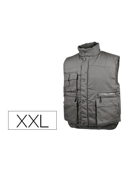 CHALECO DELTAPLUS CINTURA ELASTICA PROTEGE RIÑONES COL.GRIS T. XXL