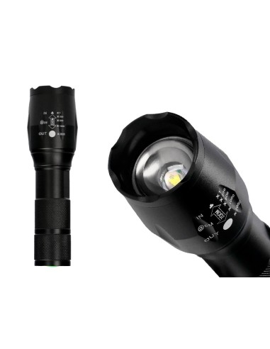 LINTERNA Q-CON.TELESCOPICA AL. ESTROBOSCOPIO SOS APAGADO 3 PILAS AAA