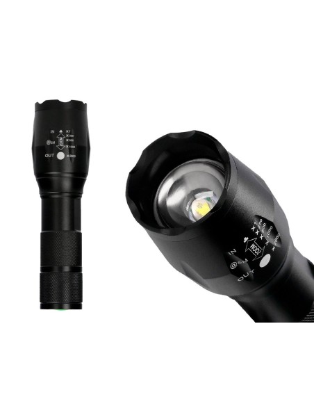 LINTERNA Q-CON.TELESCOPICA AL. ESTROBOSCOPIO SOS APAGADO 3 PILAS AAA