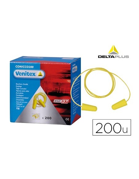 PROTECTOR AUDITIVO DELTA PLUS CONICO CORDON C.200 PARES