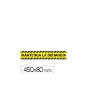 CINTA ADH. SEÑAL "MANTENGA DISTANCIA SEGURIDAD" PVC 165MC 450X80MM 2