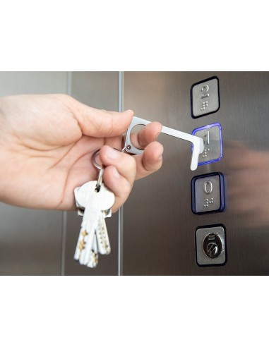 LLAVERO HIGIENICO ANTICONTACTO BIGOX ACERO INOXIDABLE 3,20X7,60 CM