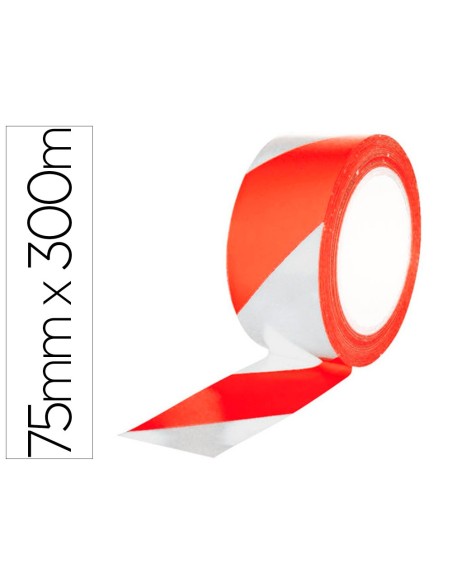 CINTA SEÑALIZACION Q-CON.NO ADH. RJ. BL.75MM X 300 M