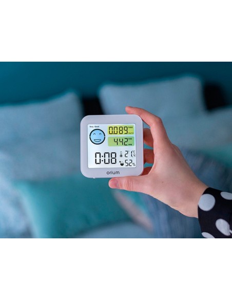 MEDIDOR AIRE ORIUM QUAELIS 20 MEDIDO C02 COV SUP 30 M2 LCD BL.64X56MM