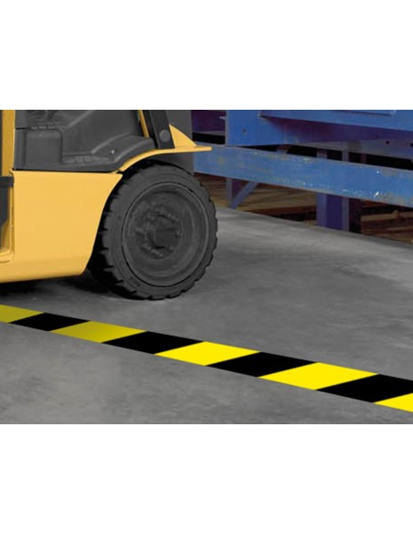 CINTA ADH. Q-CON.SEGURIDAD AMARILLA Y NEGRA 20 MT X 48 MM
