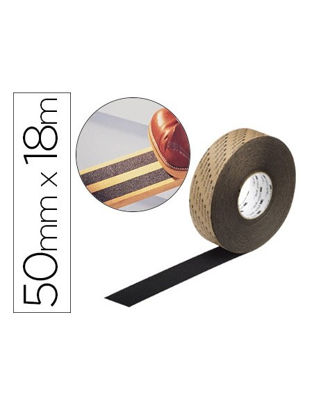 CINTAS ANTIDESLIZANTES SOPORTE VINILO ADH.+ABRASIVO 18MX50MM