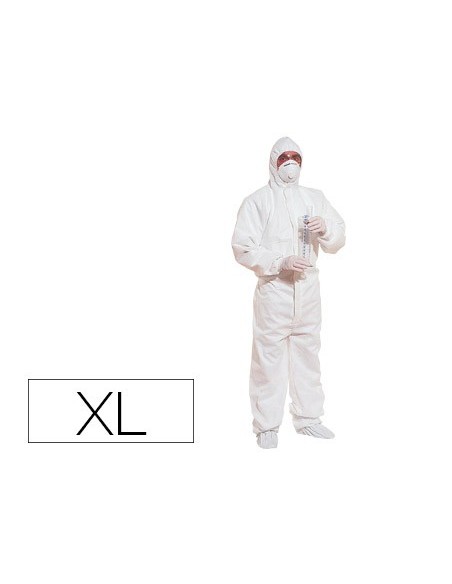 TRAJE SEGURIDAD DELTAPLUS PP CAPUCHA UN SOLO USO COL.BLANCO T. XL