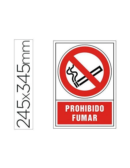 PICTOGRAMA SYSSA SEÑAL PROHIBICION PROHIBIDO FUMAR EN PVC 245X345 MM