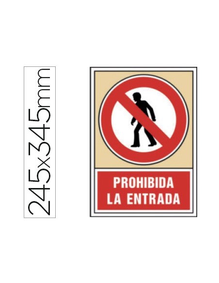 PICTOGRAMA SYSSA SEÑAL PROHIBICION PROHIBIDA ENTRADA PVC 245X345 MM