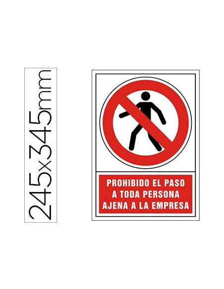 PICTO SEÑAL PROHIBIDO PASO PERSONA AJENA A PVC 245X345 MM