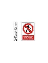 PICTO SEÑAL PROHIBIDO PASO PERSONA AJENA A PVC 245X345 MM 2