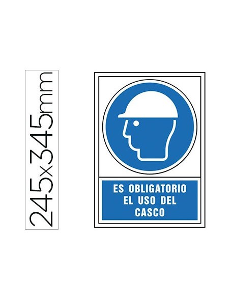 PICTO SEÑAL OBLIGATORIO USO CASCO PVC 245X345 MM
