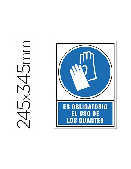PICTO SEÑAL OBLIGATORIO USO GUANTES PVC 245X345 MM